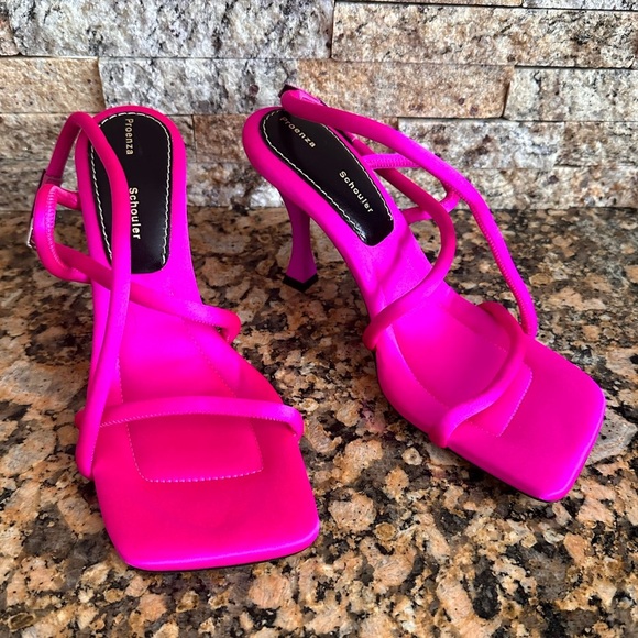 Proenza Schouler White Leather High Heel Strappy Sandals - Picture 5 of 12